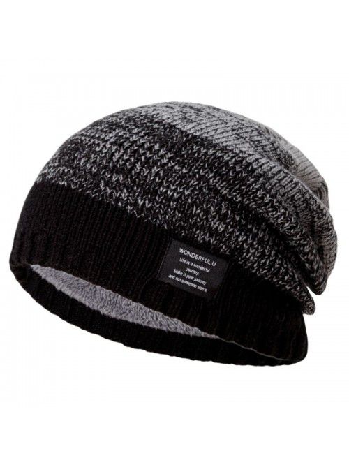 Woolen hat winter thick warm big head round knitte...