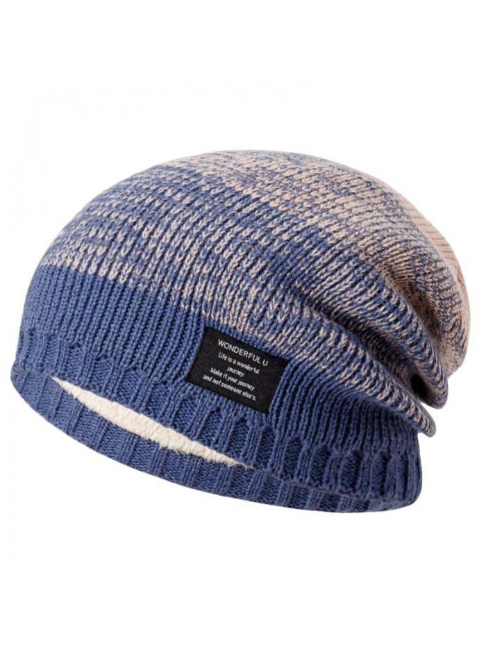 Woolen hat winter thick warm big head round knitted hat women fashion all match