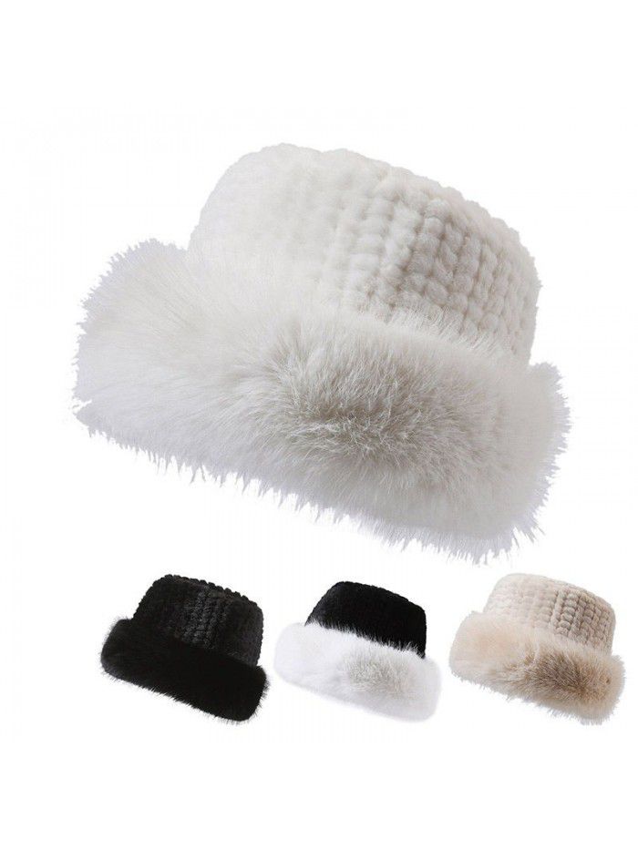 Winter warm plush fisherman hat Breathable trend Korean version solid color visor hat