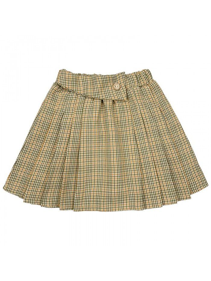Girls' plaid skirt  summer new children's foreign style pleated skirt skirt skirt JK skirt summer dress 