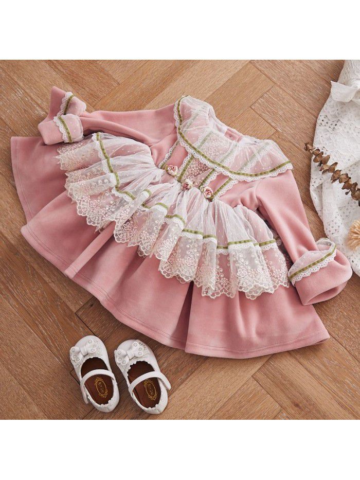  winter new Christmas Dress European and American Lolita children's custom children's Spanish princess skirt 