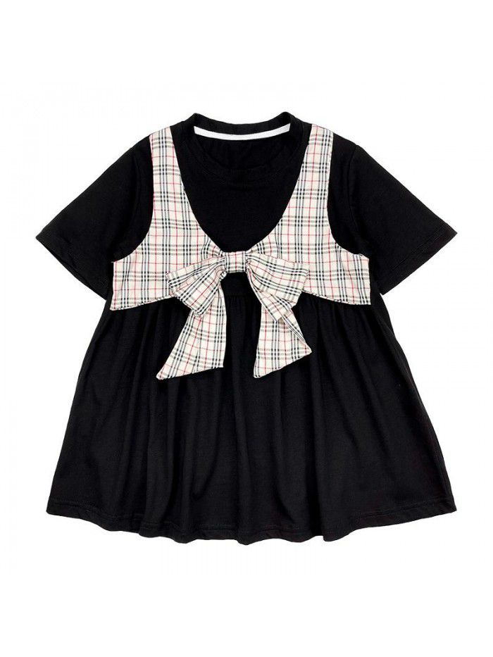 Girls' short sleeve dress  summer new cute T-shirt skirt for children 
