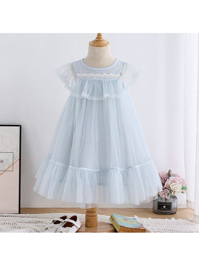 summer girl's dress Korean children's pengpeng skirt girl's foreign style mesh skirt children's princess skirt 