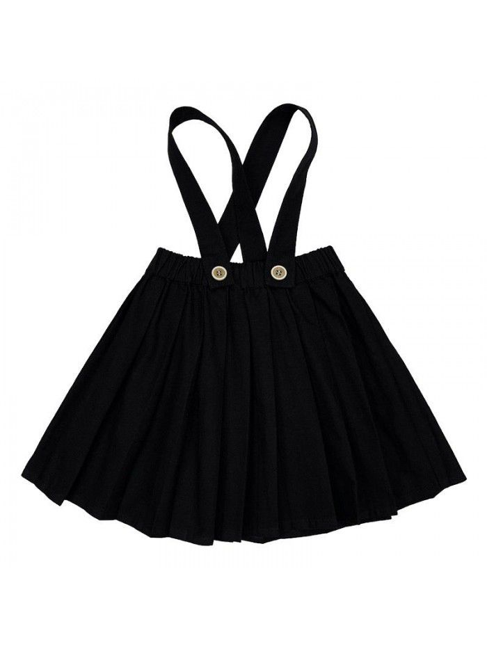 Girl's pleated skirt with straps new style in summer  children's detachable skirt with straps children's fashion 