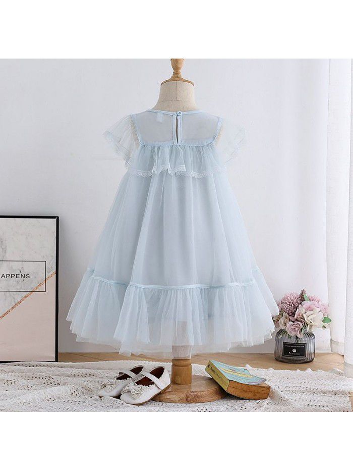 summer girl's dress Korean children's pengpeng skirt girl's foreign style mesh skirt children's princess skirt 