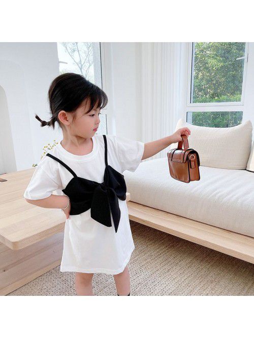 Girls' Knitted Dress  summer new nubao Korean...