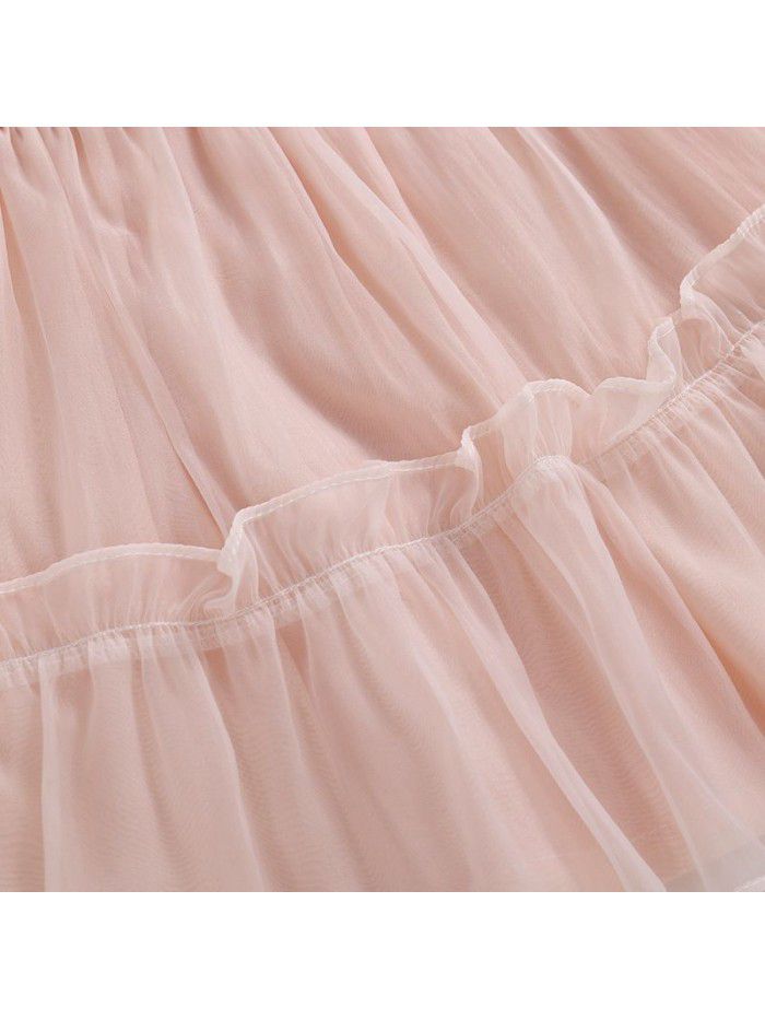 Foreign style baby skirt French girl dress  summer dress temperament children's bubble sleeve Organza Dress 