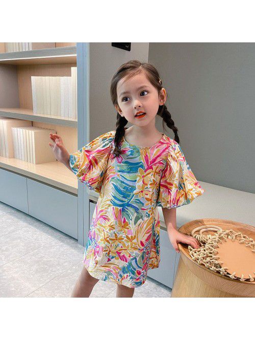 Girls' bubble sleeve dress  summer new childr...