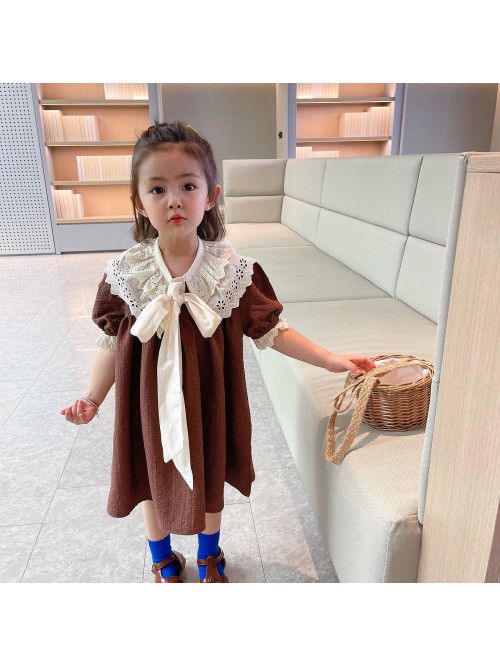 Girls' dress  summer new baby girl color matc...