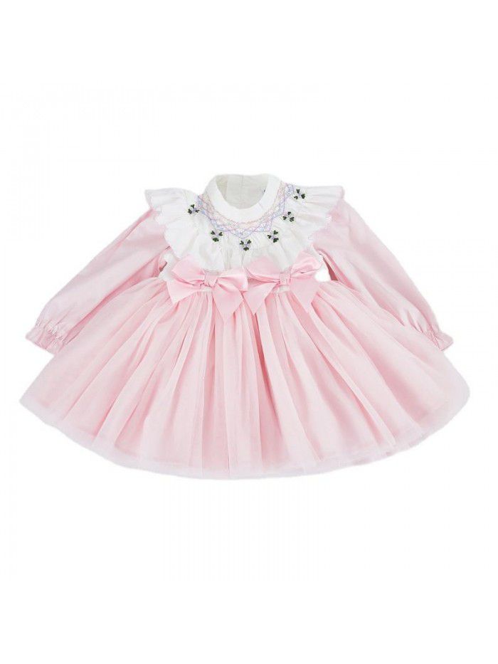Spring girl's dress high end children's wear custom Spanish gauze skirt hand made Lolita princess skirt 