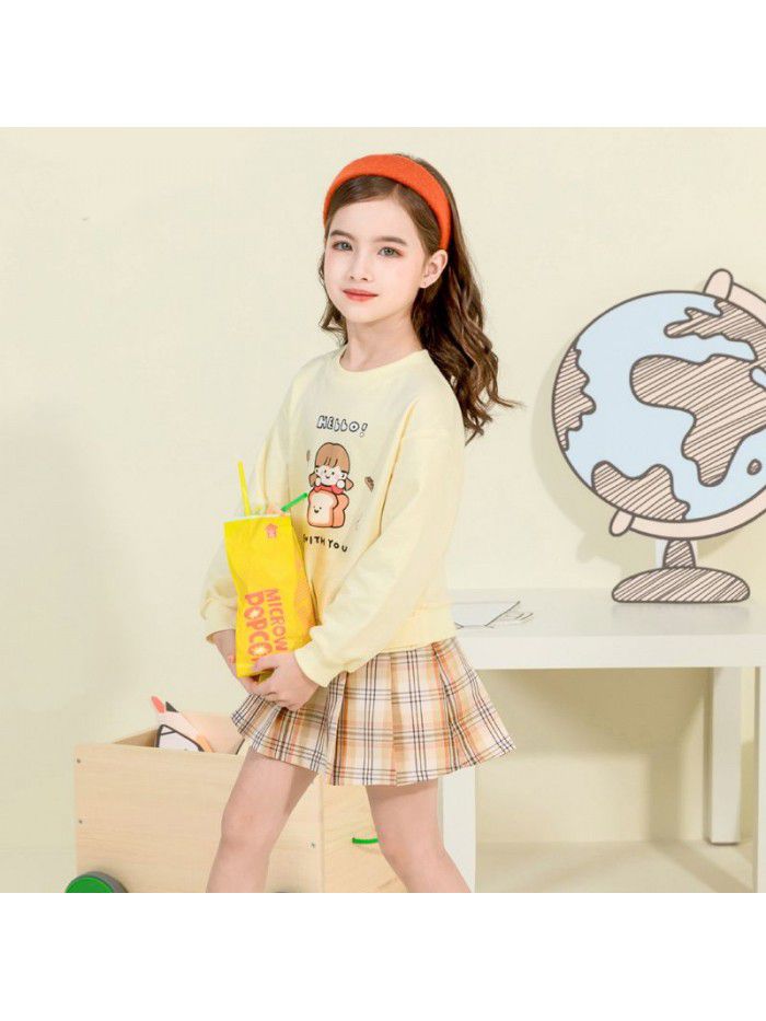 Cicie children's wear one ready to go girl's suit  spring lovely children's pleated skirt suit 