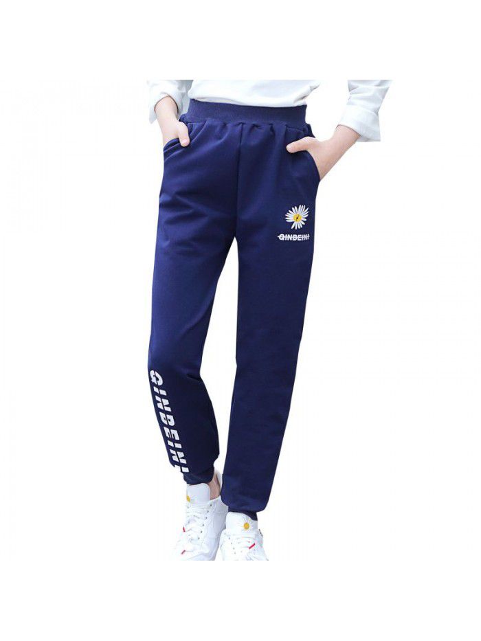 Girls' sports pants spring and autumn  new versatile girls' loose cotton casual pants children's pants 