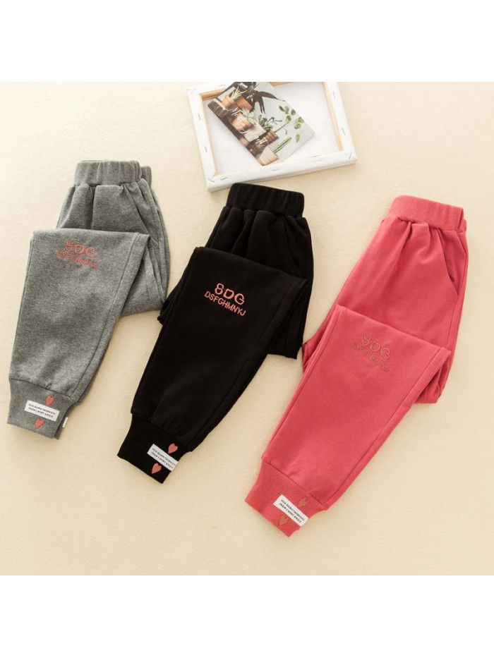 Girls' sports pants autumn pants middle school children's autumn wear children's autumn wear foreign style cotton casual pants 