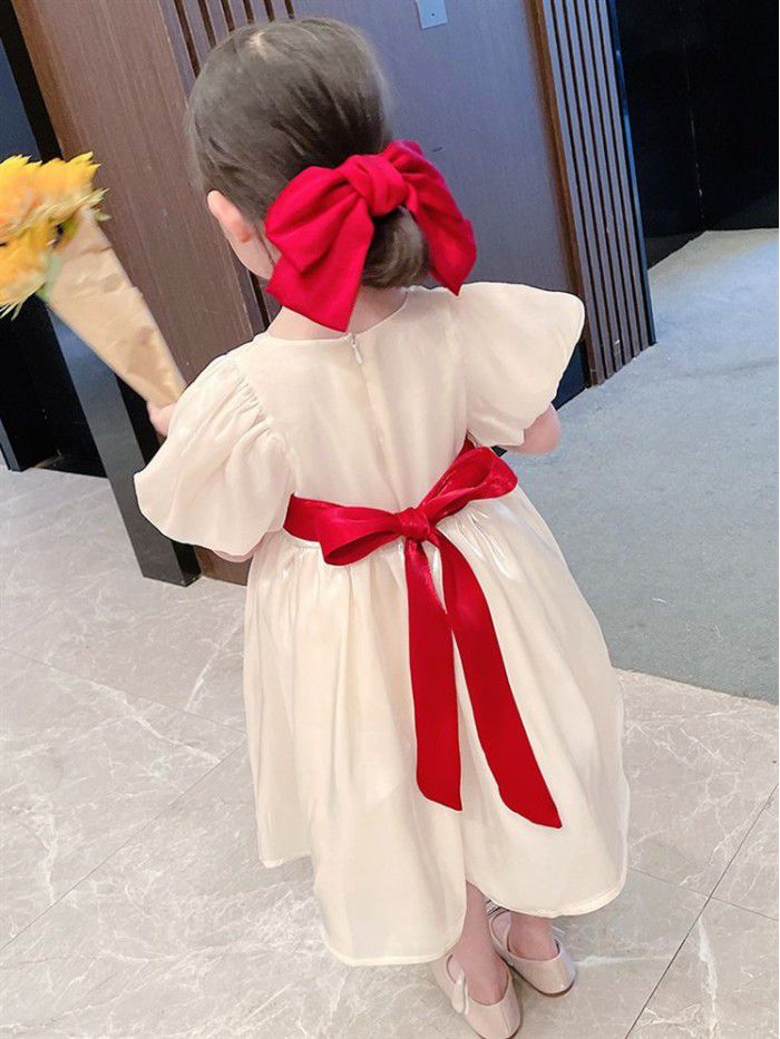 Children's skirt fashion bubble sleeve baby dress princess skirt short sleeve  new style girl's dress summer 