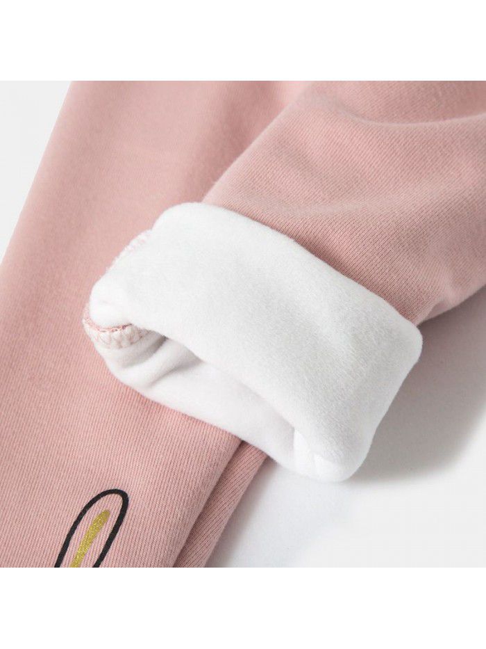 Girls' underpants autumn winter  new children's middle waist thickened plush cartoon underpants children's pants 