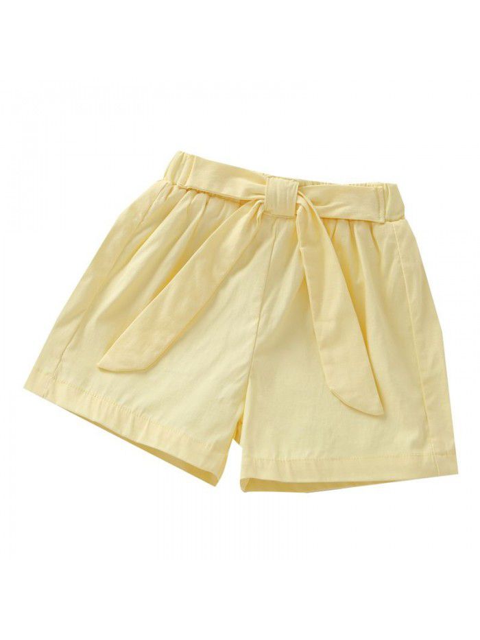 Girls' shorts summer wear  new women's middle and large children's loose hot pants 