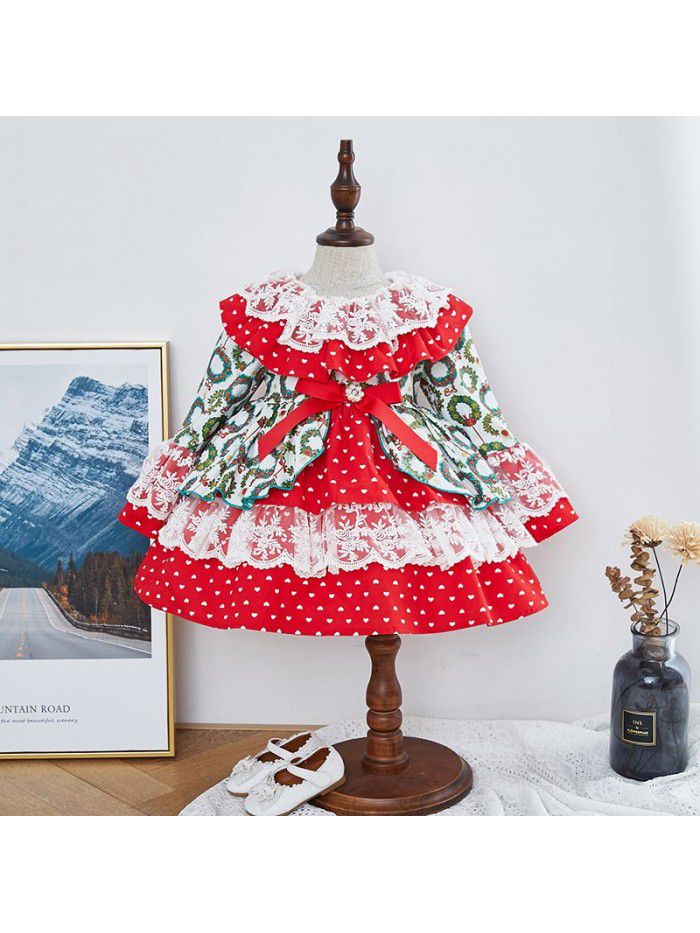 Lolita palace style Spanish Princess Dress Lolita children's Dress Girls' long sleeve dress 