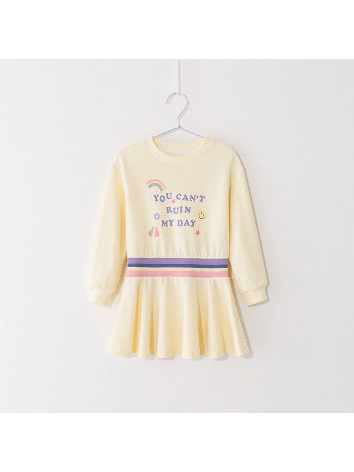 A new hair generation children's dress for spring  children's skirt Korean printed girl's dress 