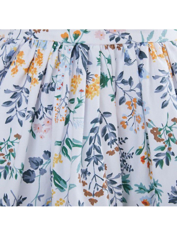 Printed strap skirt Spanish court style set cake skirt two piece children's dress high end customization 