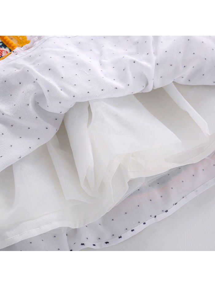 Spring European and American children's wear Lolita children's Dress Girls floral pompous Skirt New Year's dress Spanish princess skirt 
