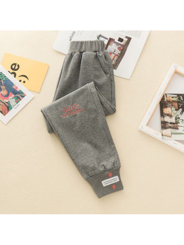 Girls' sports pants autumn pants middle school children's autumn wear children's autumn wear foreign style cotton casual pants 