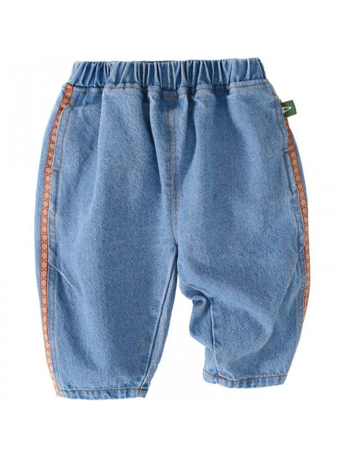 Amila children's clothing  spring new baby girl jeans children's girls' foreign style pants 