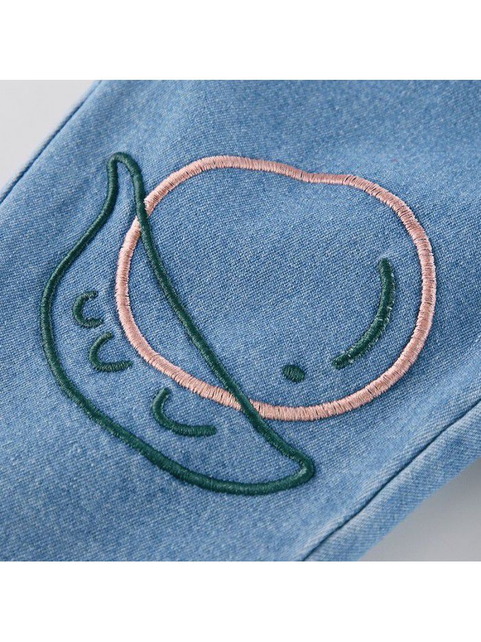 Amila children's new spring baby soft Jeans Girls' foreign style embroidery pants children's spring wear 