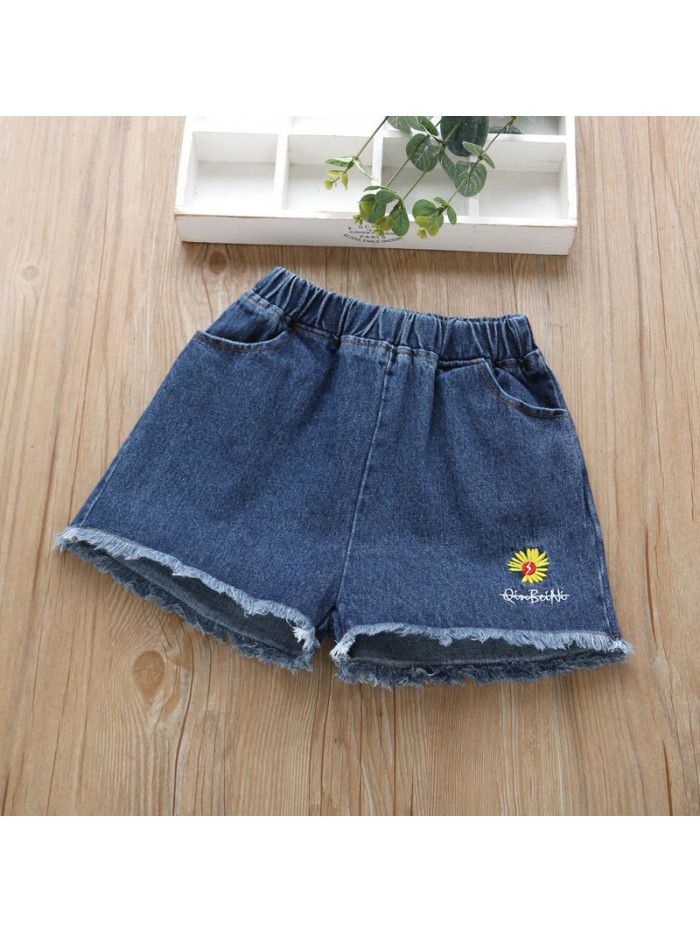 Girls' denim shorts for children's hot pants 