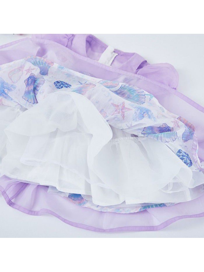 Spanish Lolita skirt foreign style pompous gauze skirt summer princess skirt Spanish princess skirt children's dress 