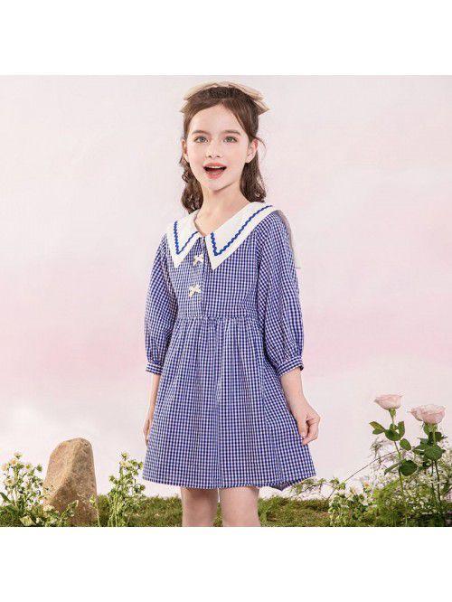 Girls' cotton dress Korean children's cl...