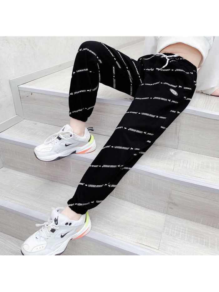Girls' pants spring and autumn  new style children's casual sports pants 