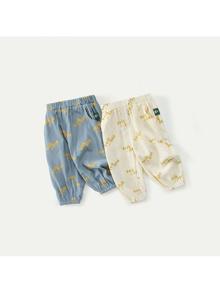 Amila Amila children's wear children's loose sports summer girls' casual pants girls' breathable anti mosquito pants 