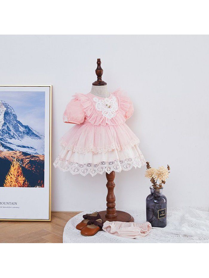 [factory] European and American girl's dress suit Lolita princess skirt Spanish children's dress pompous skirt children's dress processing 