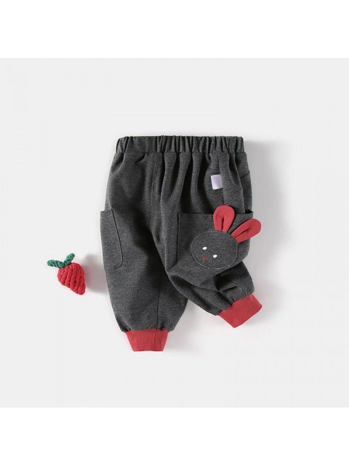 Amila children's clothing  new spring clothing baby girl sports casual pants girl trousers spring and autumn style 