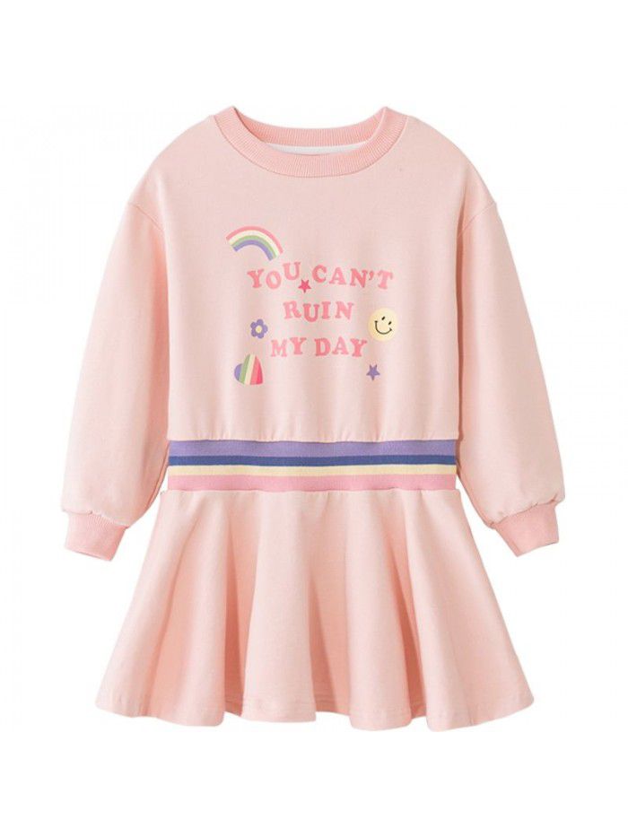 A new hair generation children's dress for spring  children's skirt Korean printed girl's dress 