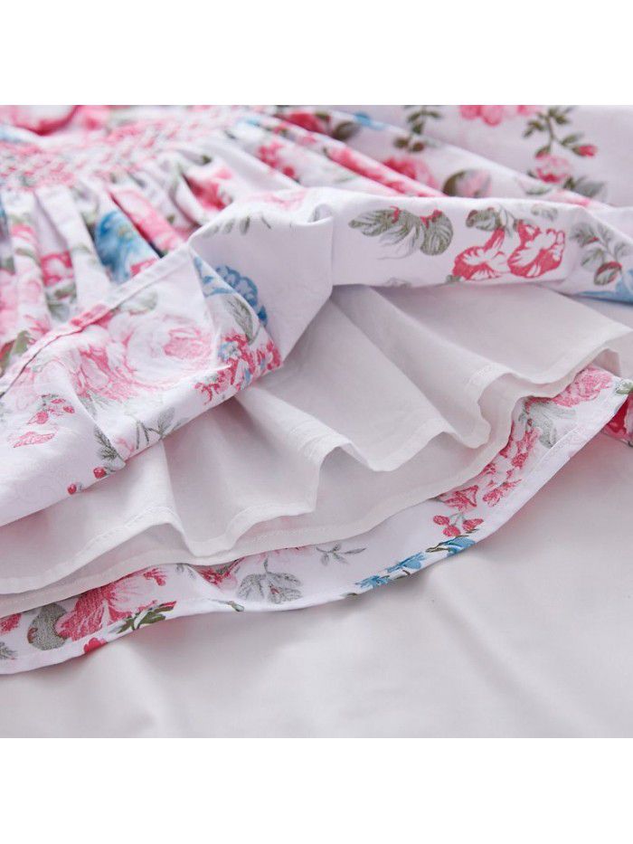  summer new children's floral children's skirt European and American idyllic skirt 