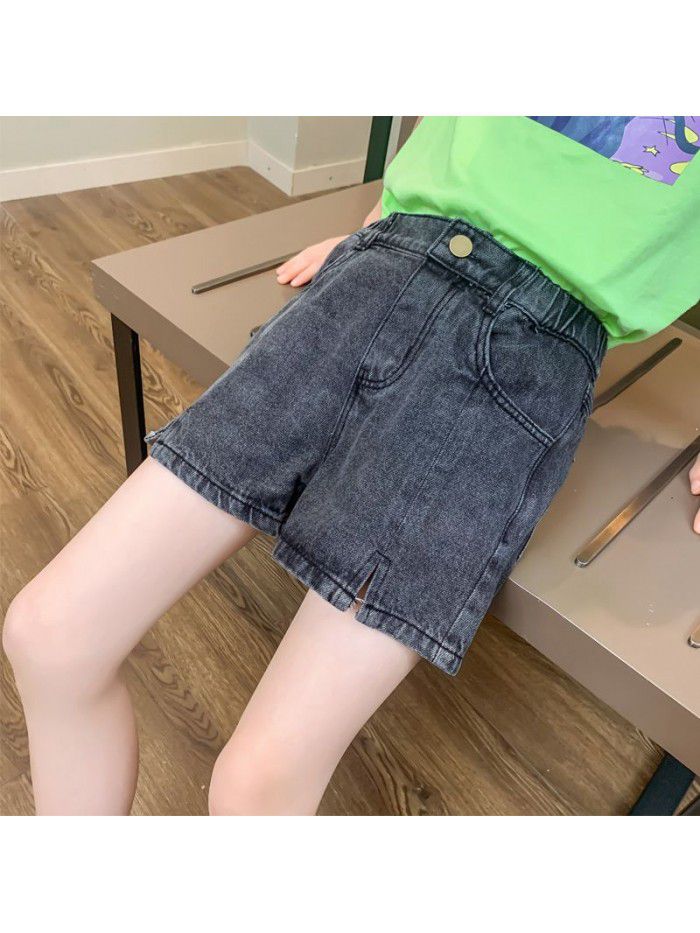 Women's wear cattle miscellaneous short pants  New Summer Black wear 6 thin 7 baby 8 middle and big 10 Fashion 9 years old 