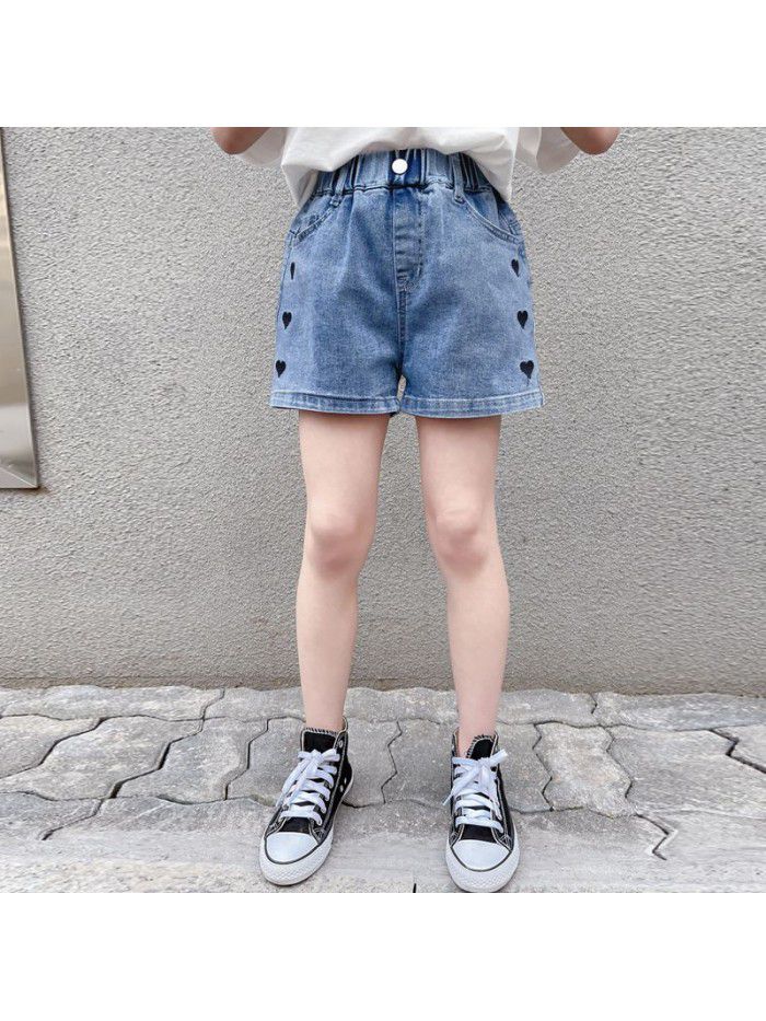 Girls' Jeans Shorts  summer thin love shorts foreign style children's summer new casual pants 