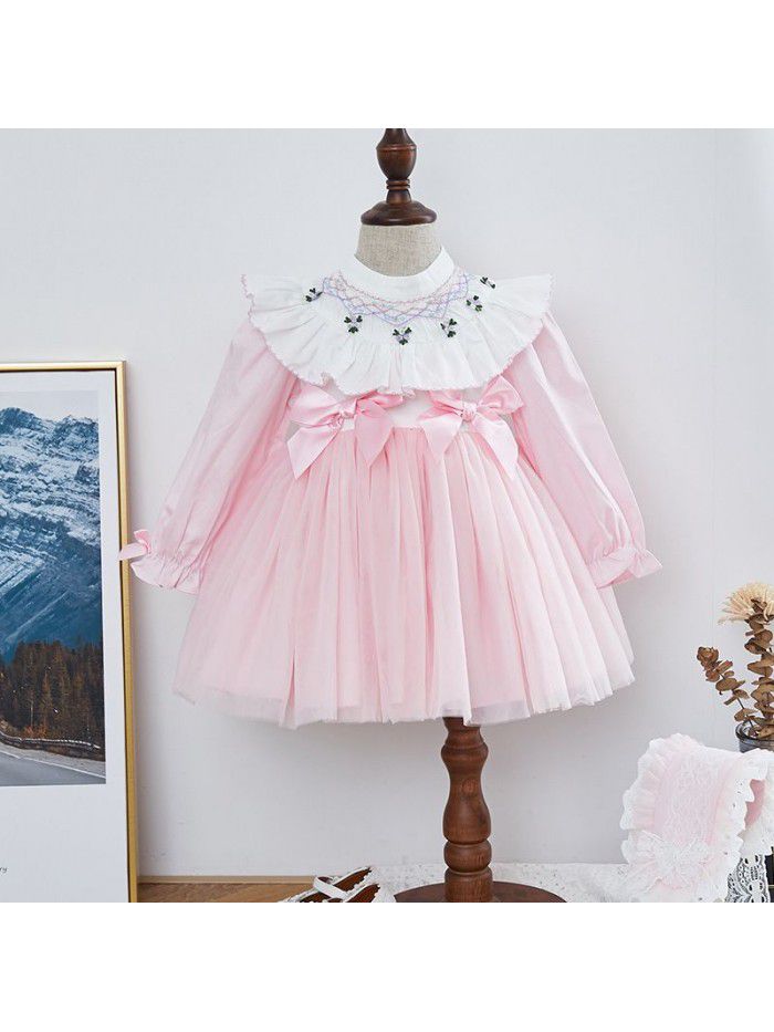 Spring girl's dress high end children's wear custom Spanish gauze skirt hand made Lolita princess skirt 