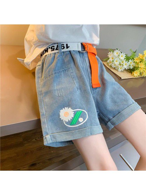 Girls' jeans short pants  new style foreign s...