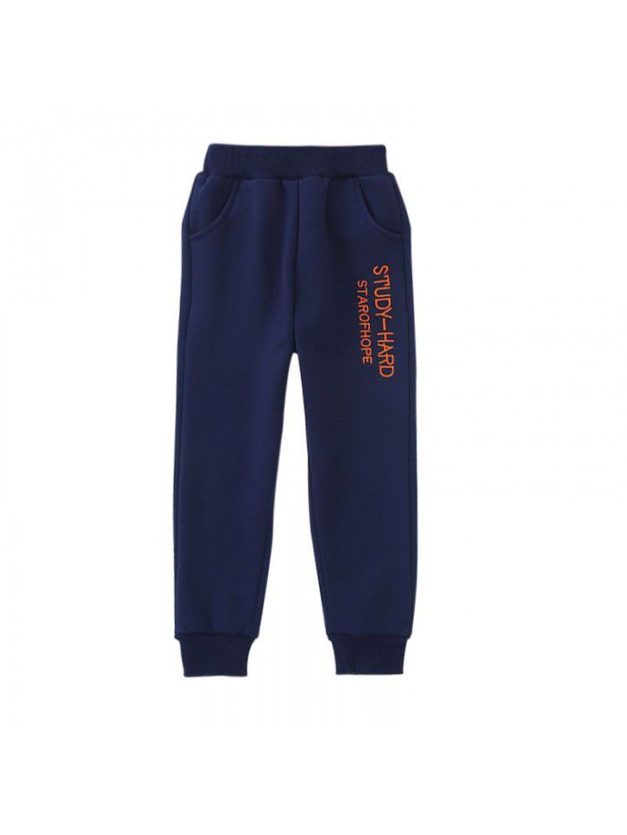 Boys' sports pants spring and autumn  new casual pants children's pants Korean embroidered English pants 