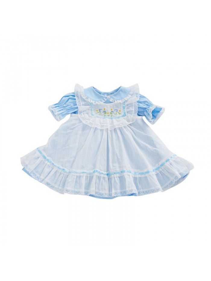  summer children's European and American mesh princess skirt lovely Embroidery Flower Baby Girl Dress 