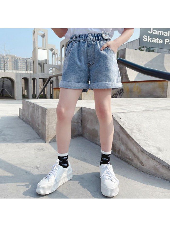 Girls' denim shorts  new summer thin children's summer wear 