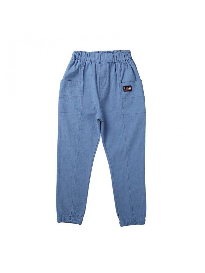 Boys' Capris  Summer Boys' anti mosquito trousers Imitation cotton and hemp leisure trousers wholesale 
