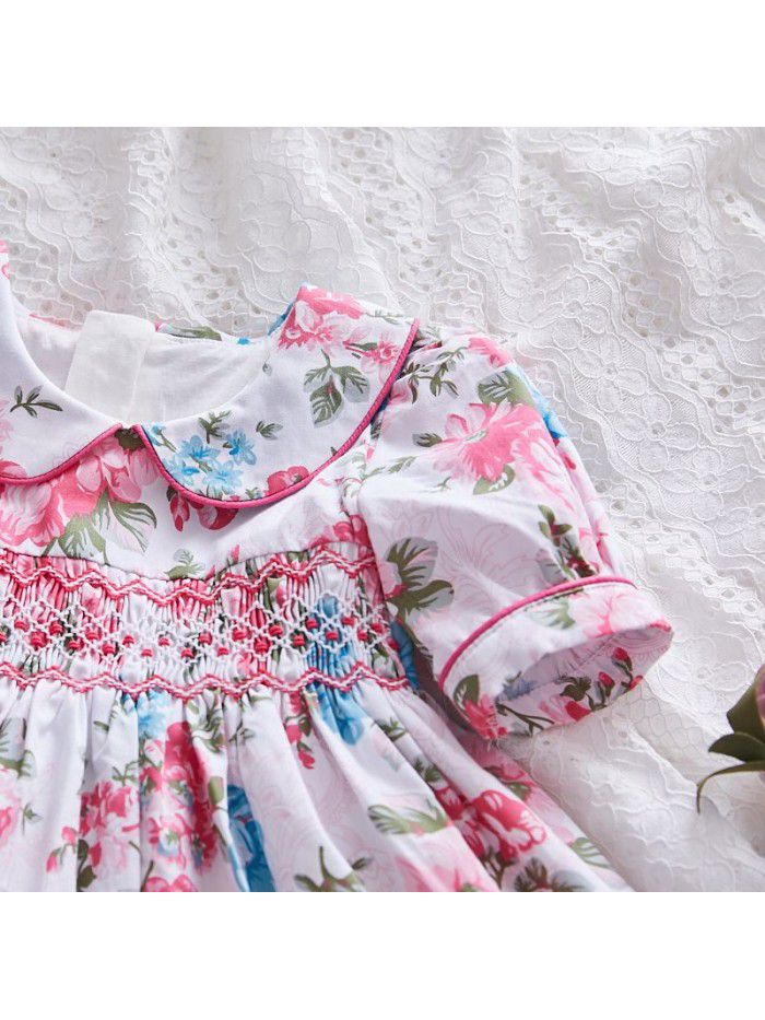  summer new children's floral children's skirt European and American idyllic skirt 