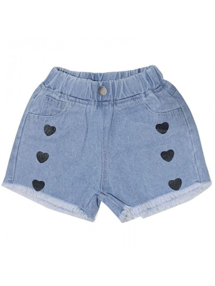 Girls' summer wear  new pants middle school children's summer fashion net red girl's foreign style summer Jeans Shorts 