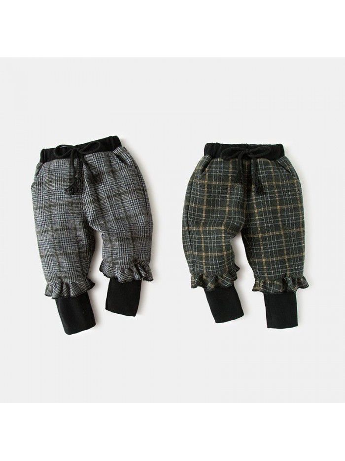 Children's Plush Pants Girls'  new autumn and winter wear children's wear winter pants 3 years old 