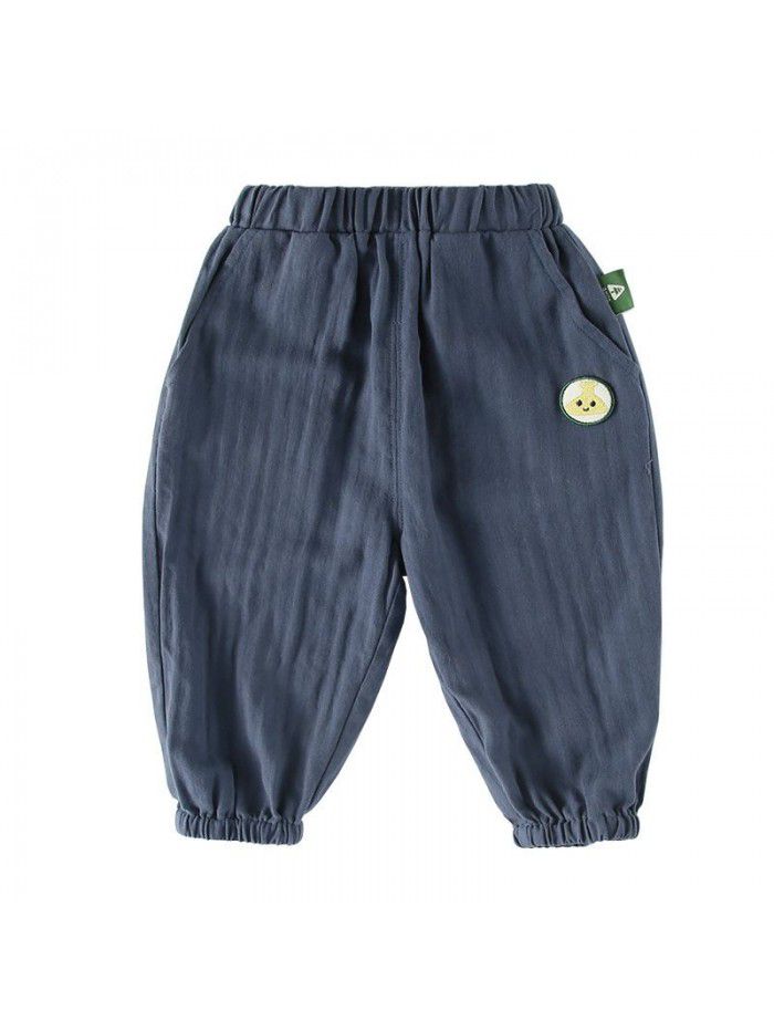 Amila children's clothing boys'  summer new baby boys' thin cotton casual pants boys' anti mosquito pants 