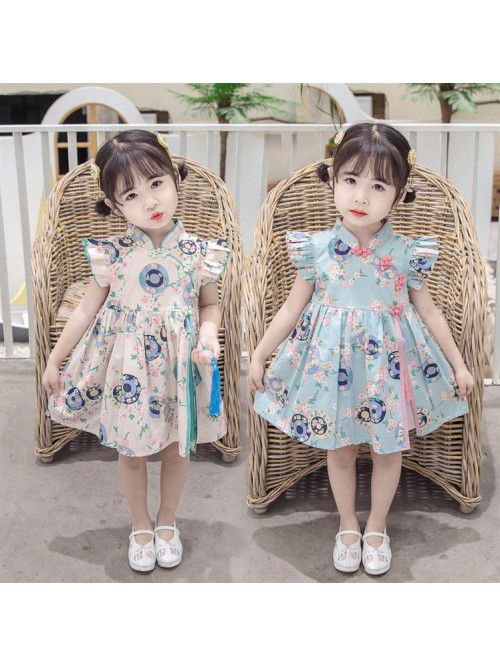Girls' cheongsam dress  new baby's natio...