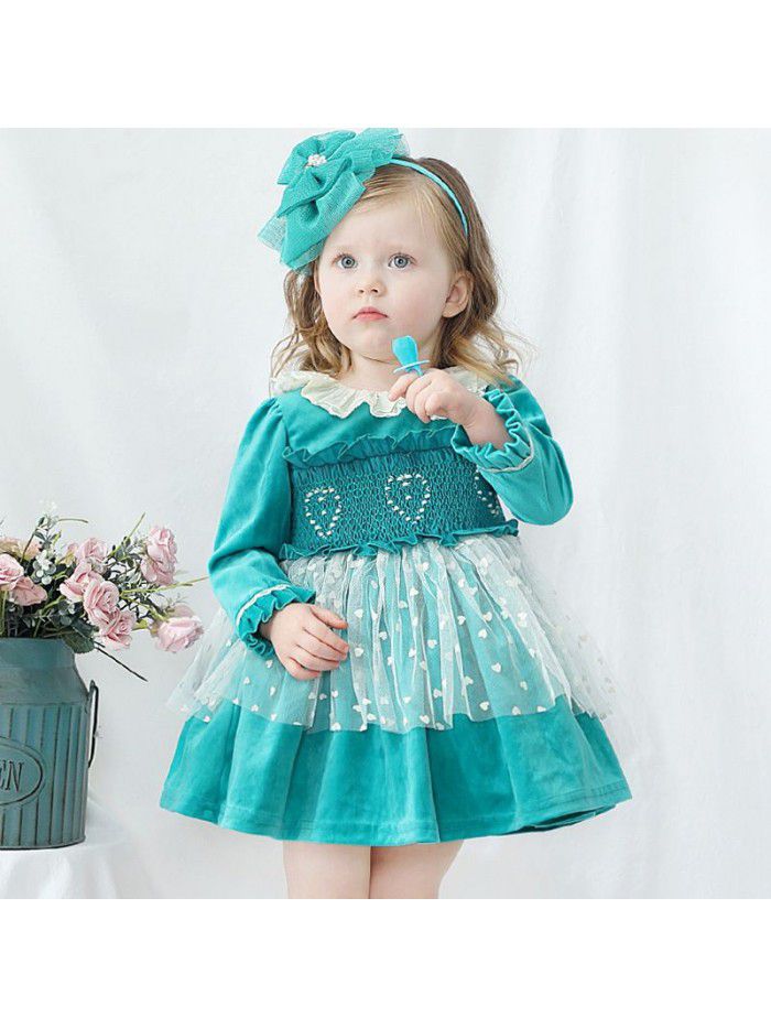  spring new Lolita children's dress Lolita Spanish princess skirt girls' new year skirt 
